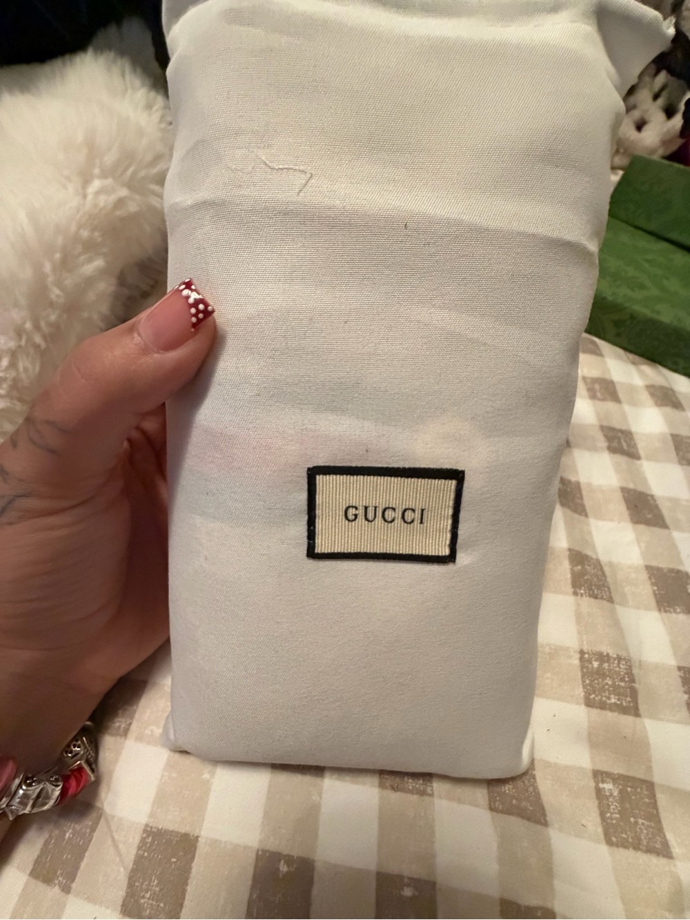 Gucci Beige Signature Canvas Zip Wallet with Green and Red Web - Picture 5 of 5